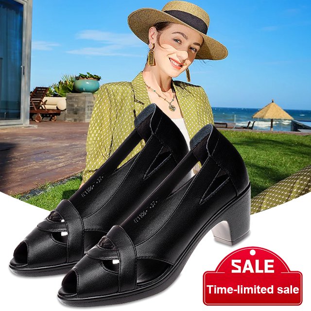 【Livrare gratuită！49%OFF】【35-40】👠2026 noi pantofi anti alunecare din piele cu toc mediu gros