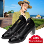 【Livrare gratuită！49%OFF】【35-40】👠2026 noi pantofi anti alunecare din piele cu toc mediu gros
