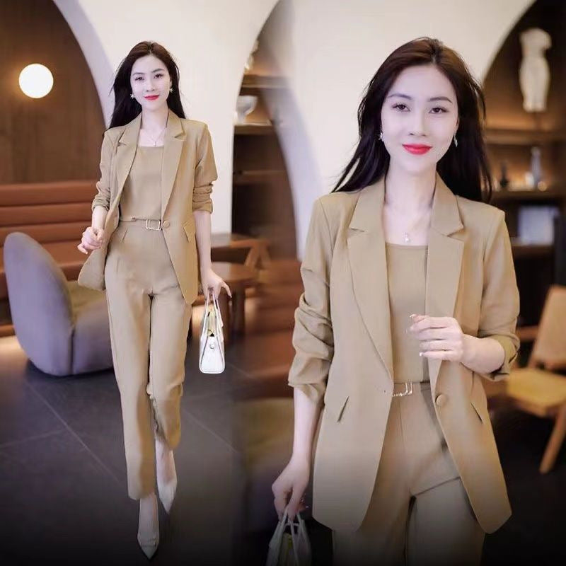 🏆【Jacheta + vesta + pantaloni】2026 Primavara si Toamna Noua Moda Costum Casual Costum din trei piese-Plata online și livrare gratuită imediat
