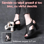 🔥🔥【35-40】👡Sandale de vară noi 2026, cu toc plat, cu vârful deschis, cu talpă groasă și toc plat, cu gura de pește (înălțimea tocului 5/7 cm)