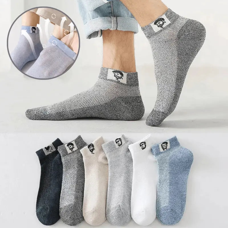 🔥🧦【10 perechi】（35-42）Șosete deodorante respirabile de vară pentru bărbați.