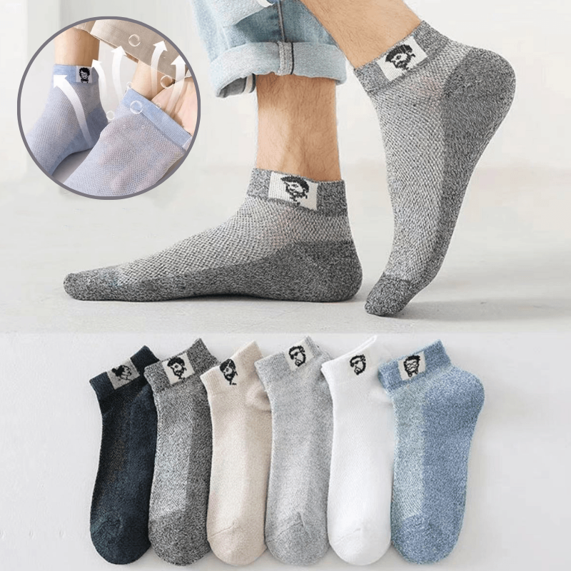 🔥🧦【10 perechi】（35-42）Șosete deodorante respirabile de vară pentru bărbați.