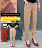 🔥【30%OFF！Livrare gratuită】🔥【M-6XL】🍃Pantaloni casual elastici respirabili cu talie înaltă pentru femei de vară