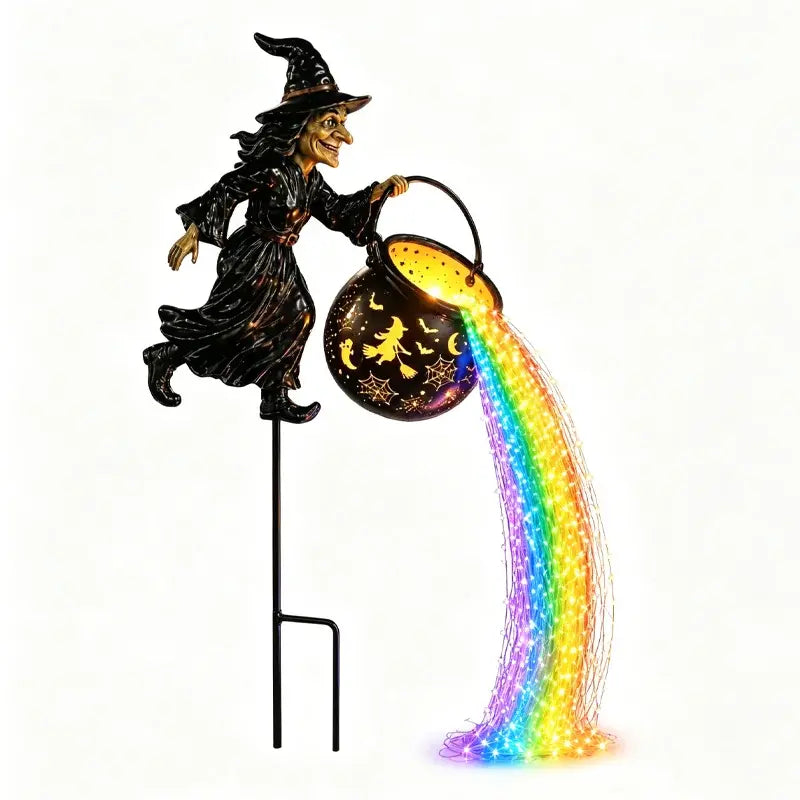 🧙‍♀️Decorațiune de Grădină cu Vrăjitoare și Lumini Decorative pentru Sol