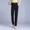 【XL-6XL】👖Pantaloni de vară din mătase glacială, cu talie înaltă și croială dreaptă