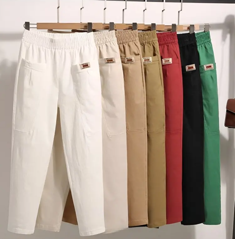 🔥【30%OFF！Livrare gratuită】🔥【M-6XL】🍃Pantaloni casual elastici respirabili cu talie înaltă pentru femei de vară
