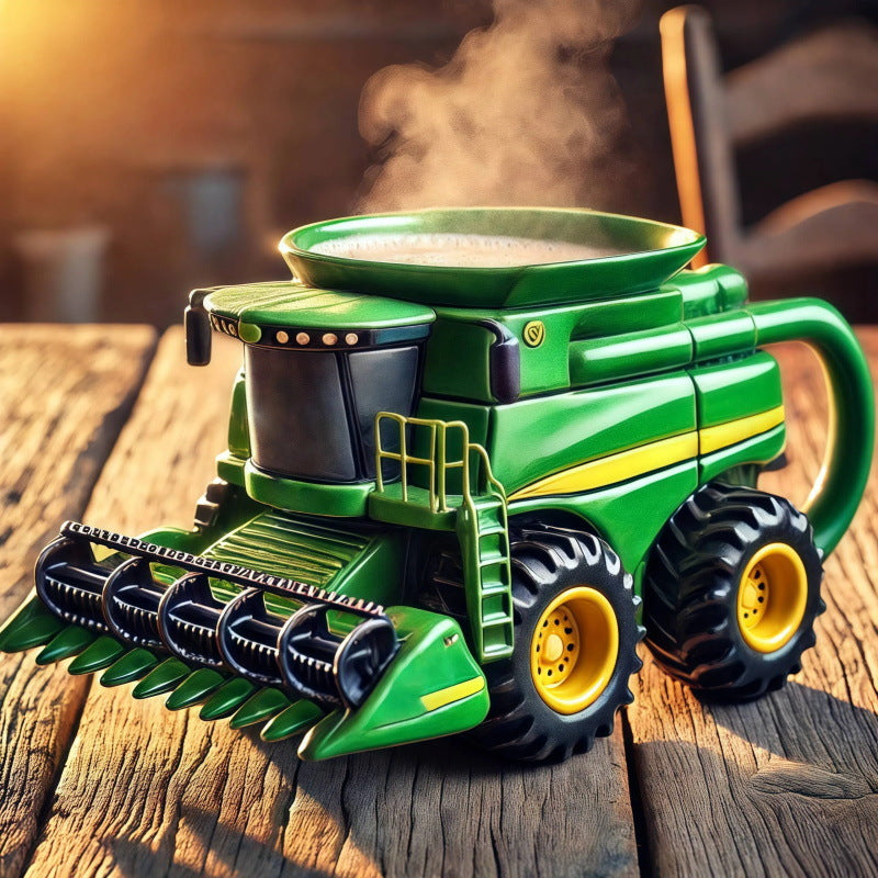 🎉🎁Ceașcă de cafea retro în formă de tractor agricol