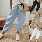 😍💕 Ultima zi de promoție – 50% reducere 💕 Pantaloni casual pentru femei din bumbac și in, comozi și moderni