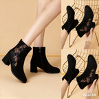 🥰🥰【35-40】Ghițe cu vârf rotund și toc gros, brodat
