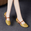 45% REDUCERE ✨🌼【Mărimi 35-41】Sandale noi din piele naturală cu vârful rotund și toc jos, 2026