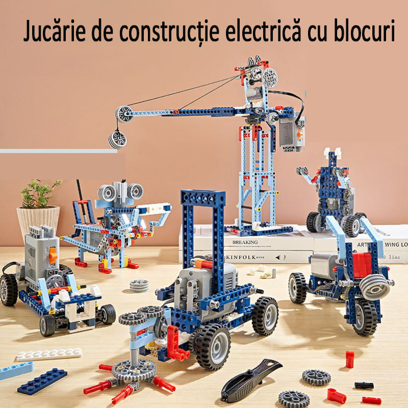 【312 bucati/396 bucati】Jucărie de construcție electrică cu blocuri