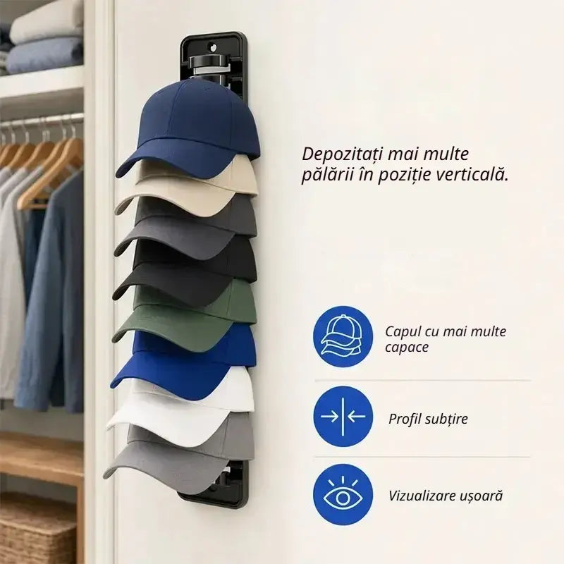 🧢【Set de 2 bucăți】Suport pentru depozitarea pălăriilor — economisește până la 80% din spațiu