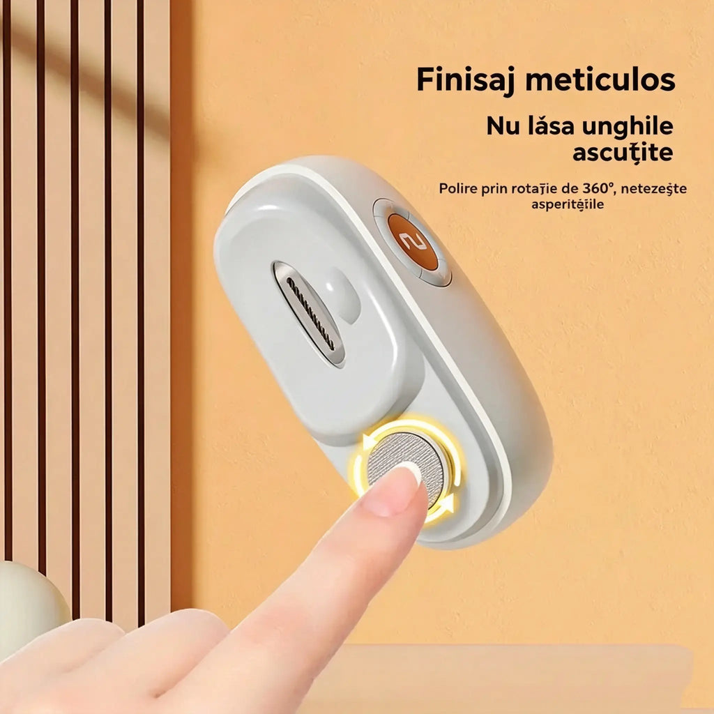 🔥Best-seller 【Reducere de 50%】✂️💅Pila electrică multifuncțională pentru unghii, cu protecție împotriva prinderii. Tăietor electric de unghii.