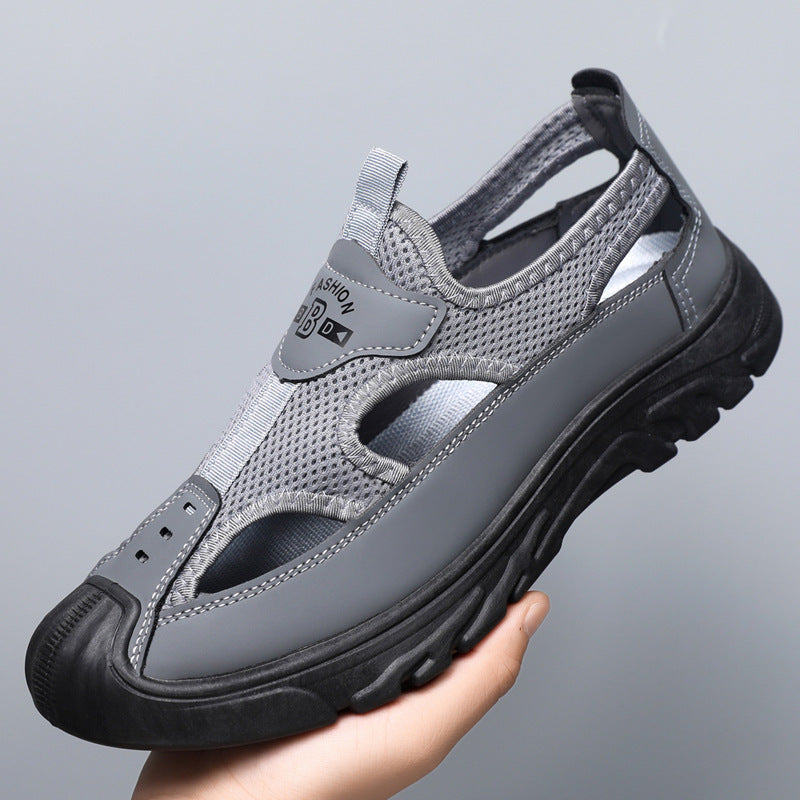 【50%OFF】【39-44】😎Sandale ușoare pentru bărbați cu talpă moale, pantofi de plajă sport cu ochiuri mari, casual, cu două scopuri