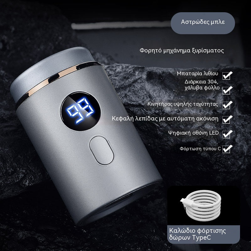 Aparat de Ras Electric Mini pentru Bărbați, Puternic, cu Afișaj Digital