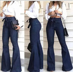 👖【S-2XL】Noii blugi cu talie înaltă, micro elastici, cu picioare largi