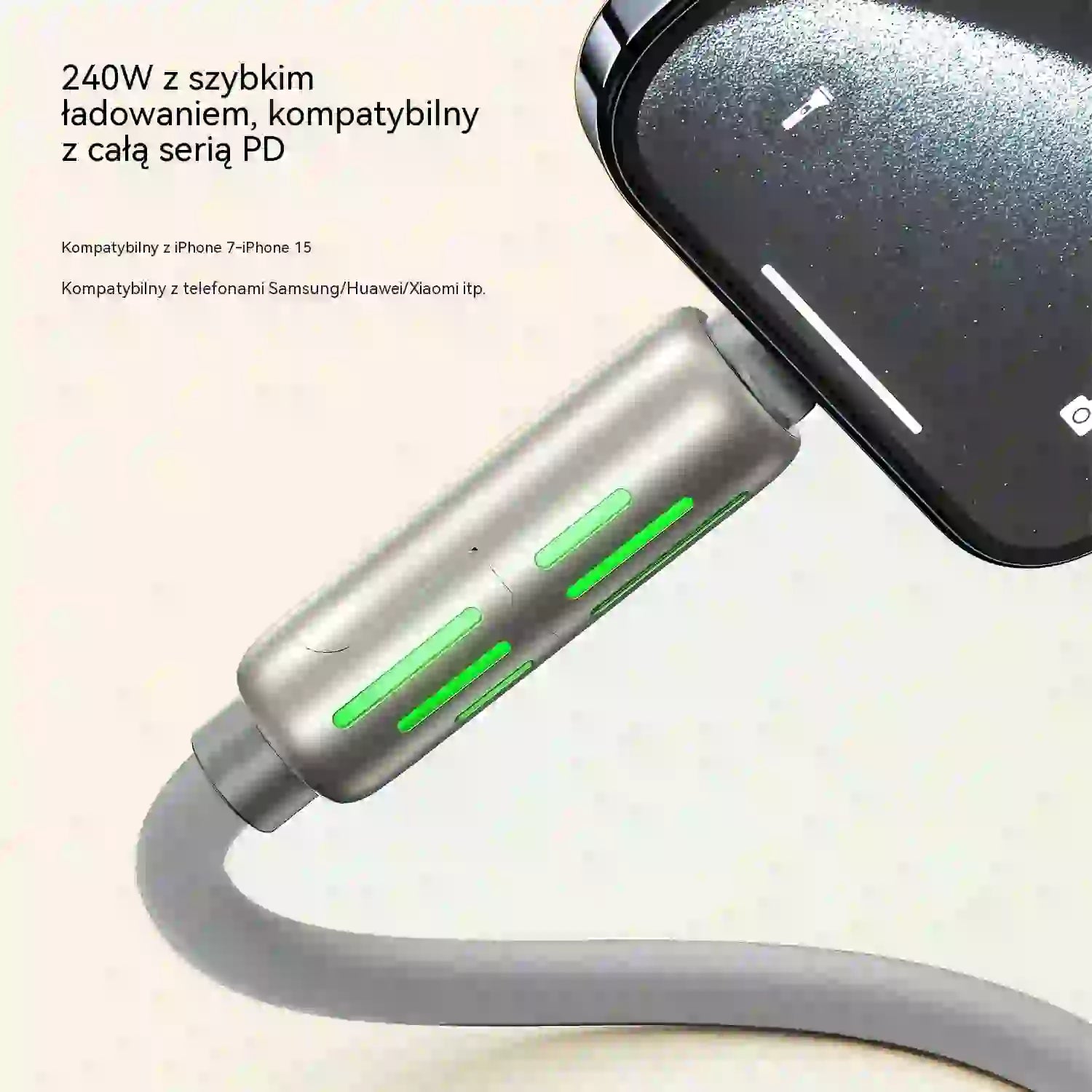 🔥 【2 bucăți la 119 de lei】 🔥 (2 metri lungime) Cablu 4 în 1 PD 240 W – USB-C, Lightning și încărcare rapidă USB-A, aluminiu și silicon, sincronizare date ⚡📱