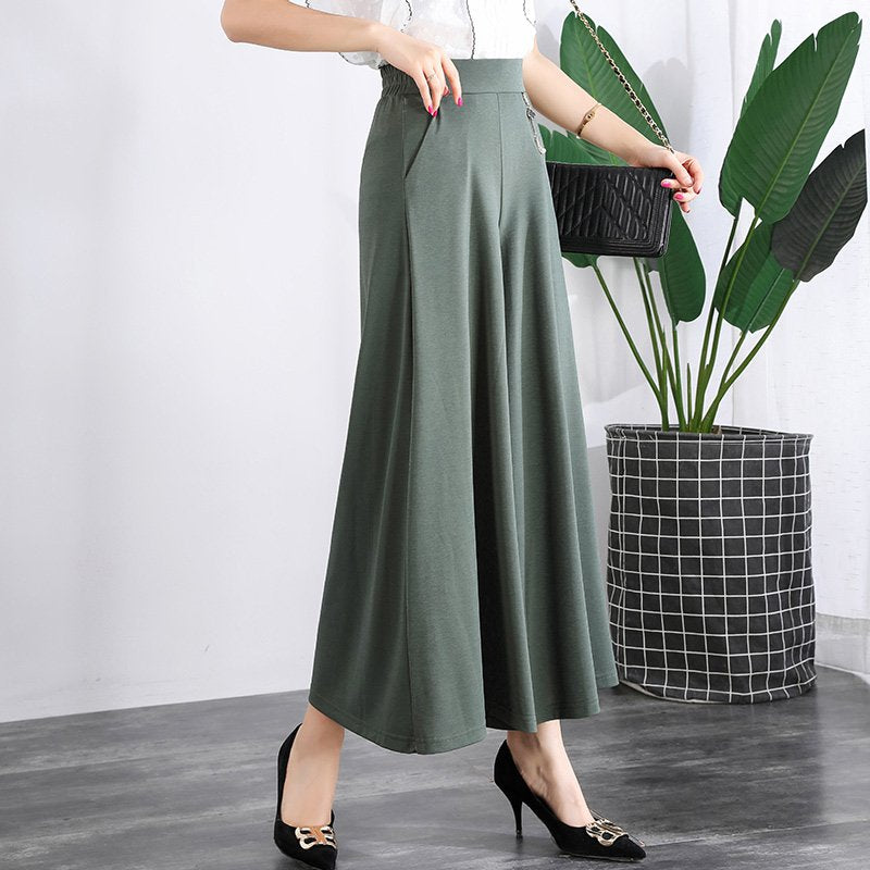 ❤️【Cumpără 1 primești 1 gratis】❤️【M-5XL】2026 Pantaloni noi de dama de vară picioare late mătase de gheață până la glezne