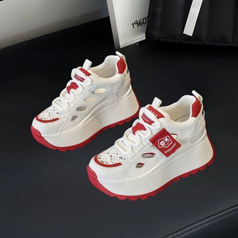 👟Pantofi casual de vară cu design perforat și talpă groasă – moderni, respirabili și super confortabili