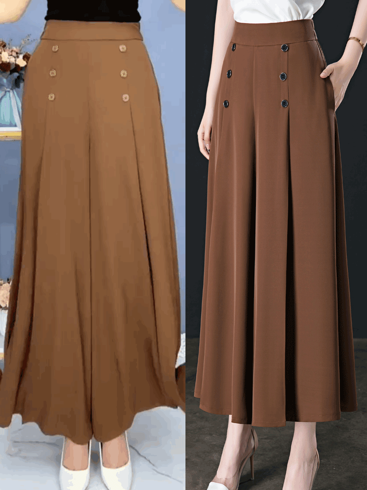 【M-5XL】 Fusta drapată de damă la modă, cu picioare largi și talie înaltă
