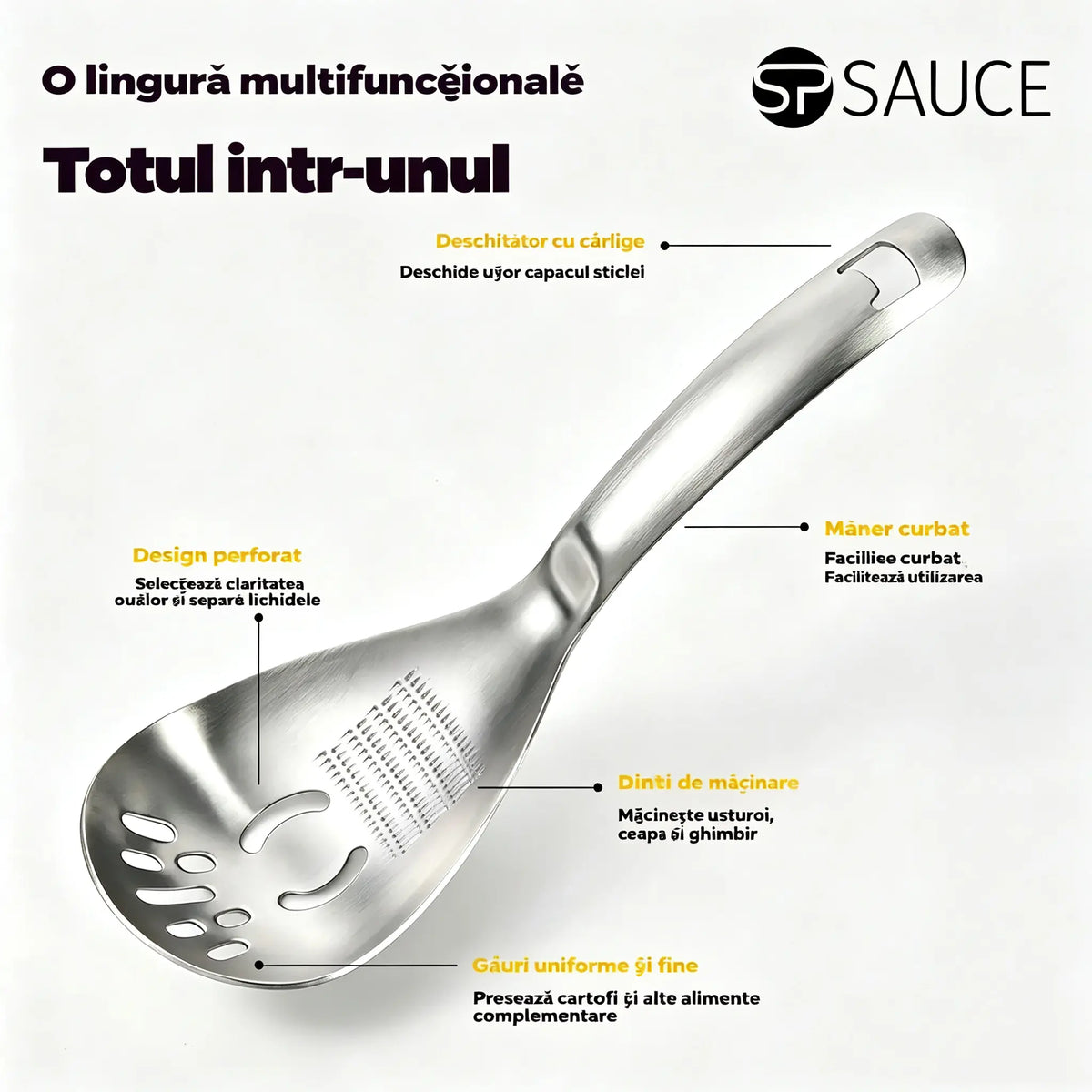 🔥50% reducere🔥🥄Lingură și strecurătoare multifuncțională din oțel inoxidabil 304