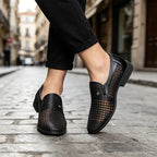 👞 pantofi bărbătești din piele naturală, perforați și respirabili
