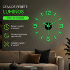 🕑✨Ceas de perete acrilic luminos 3D - Nu necesită găurire (asamblare necesară)