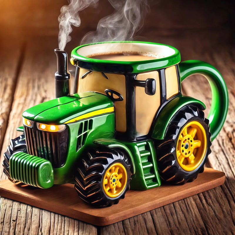 🎉🎁Ceașcă de cafea retro în formă de tractor agricol