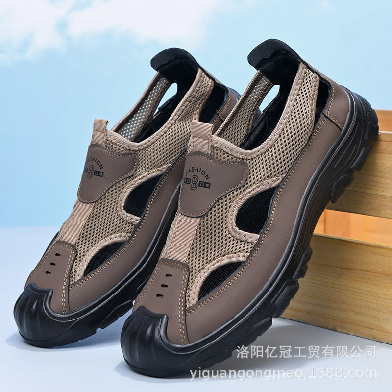 【50%OFF】【39-44】😎Sandale ușoare pentru bărbați cu talpă moale, pantofi de plajă sport cu ochiuri mari, casual, cu două scopuri