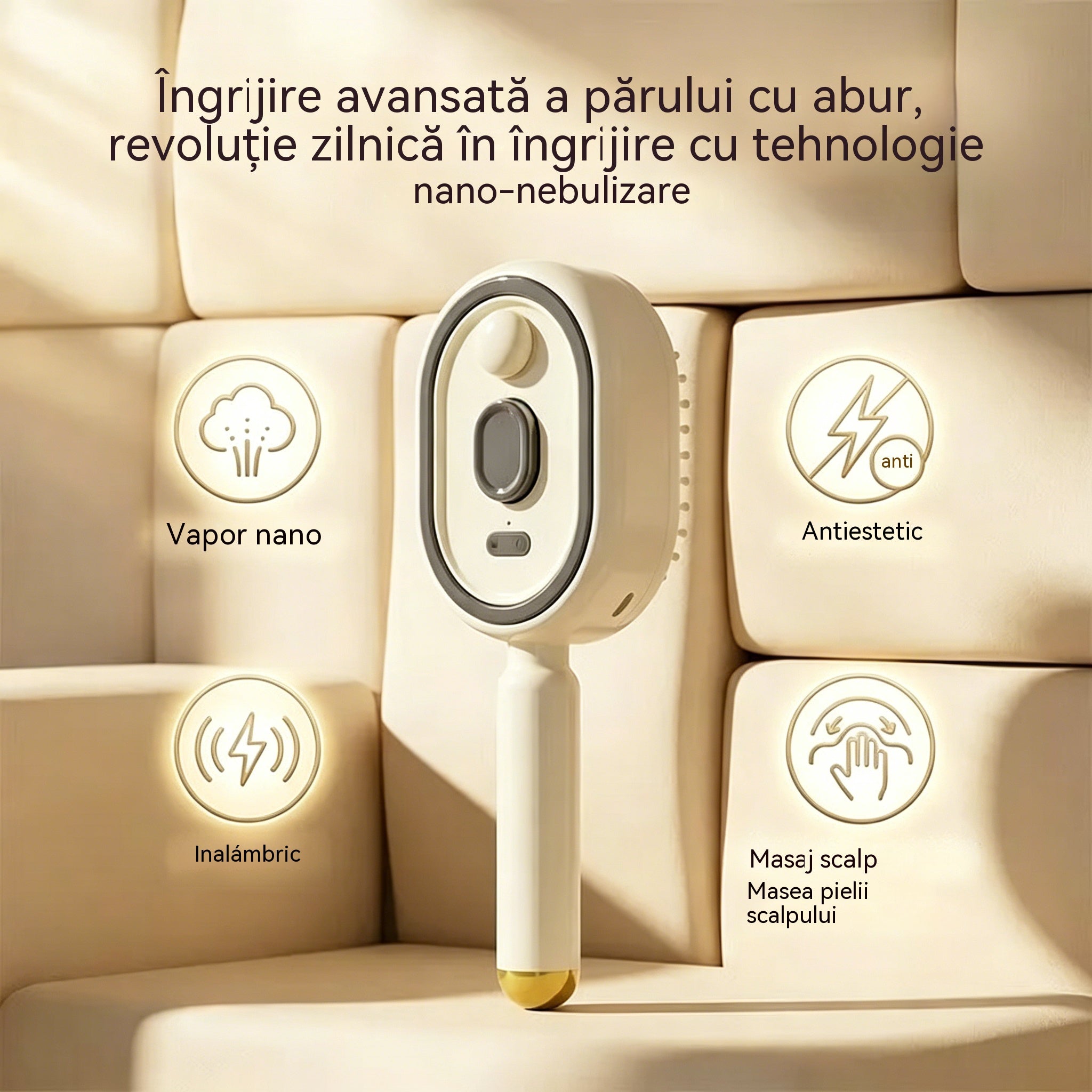 ⚡💨 Uscător electric cu pieptene de masaj și pernă de aer