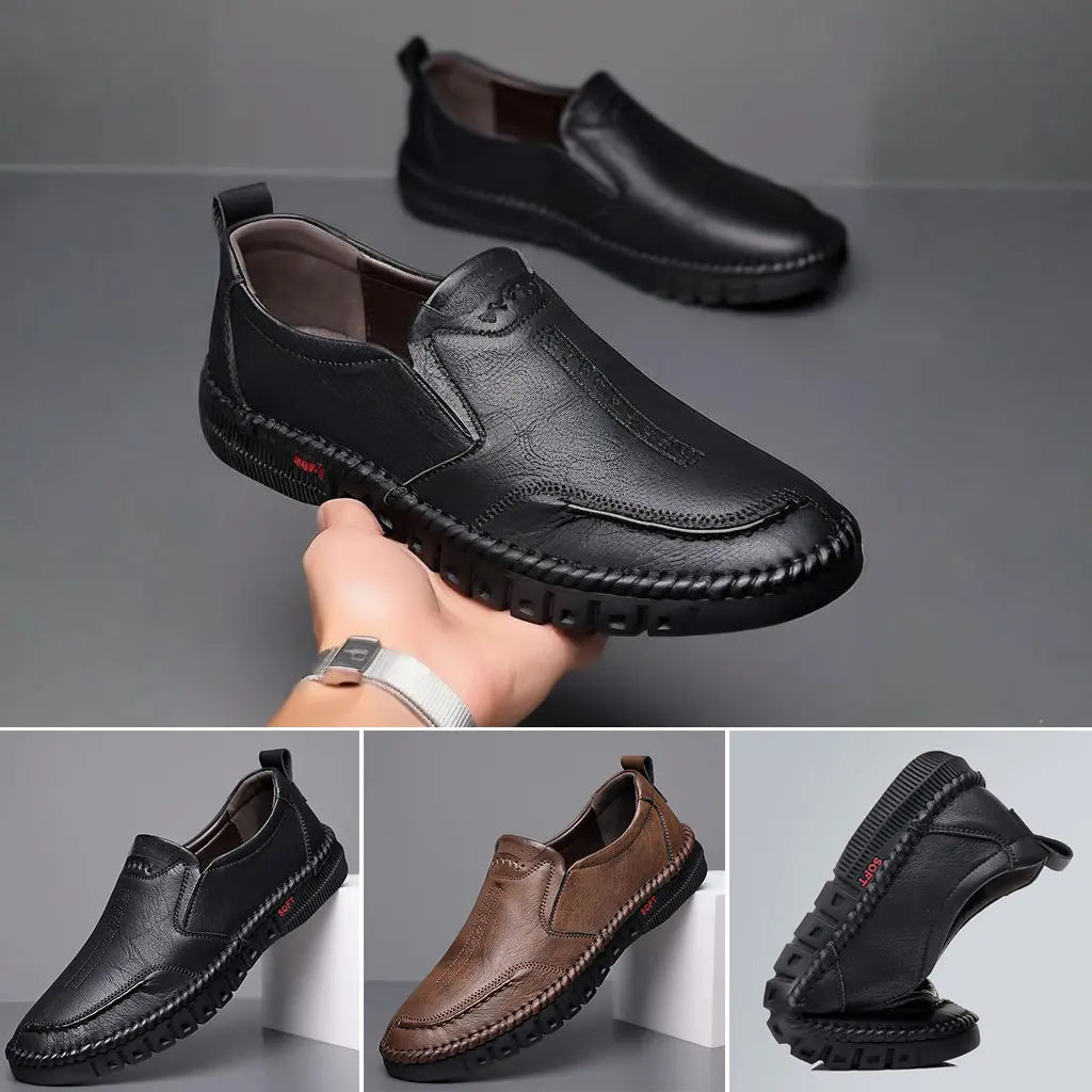 👞【39-44】2026 pantofi sport casual pentru bărbați, din piele naturală, cu talpă moale, antiderapantă, respirabilă