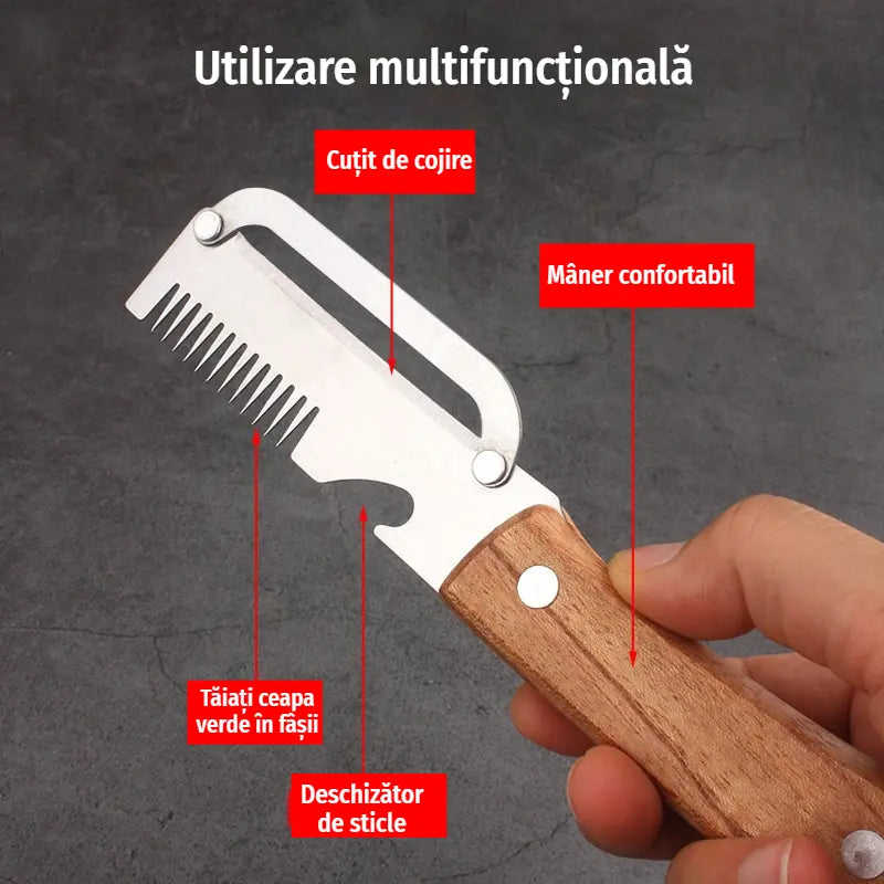 ✅ Cumpără 1, primești 1 (în total 2 bucăți) 🧅🔪 Cuțit de curățat multifuncțional 3 în 1: curăță, taie legume și deschide sticle! 🔥