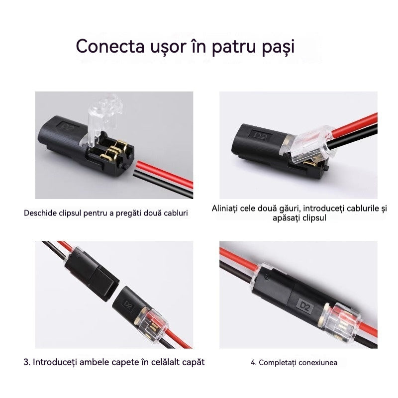 🥳 Cel Mai Vândut Produs din 2026 🥳 ⏰ 【Pachet de 50 de Bucăți】 Conectori Rapizi pentru Două Fire cu Clemă de Blocare, 50% REDUCERE! Clemă de Siguranță Anti-Alunecare ⚡️