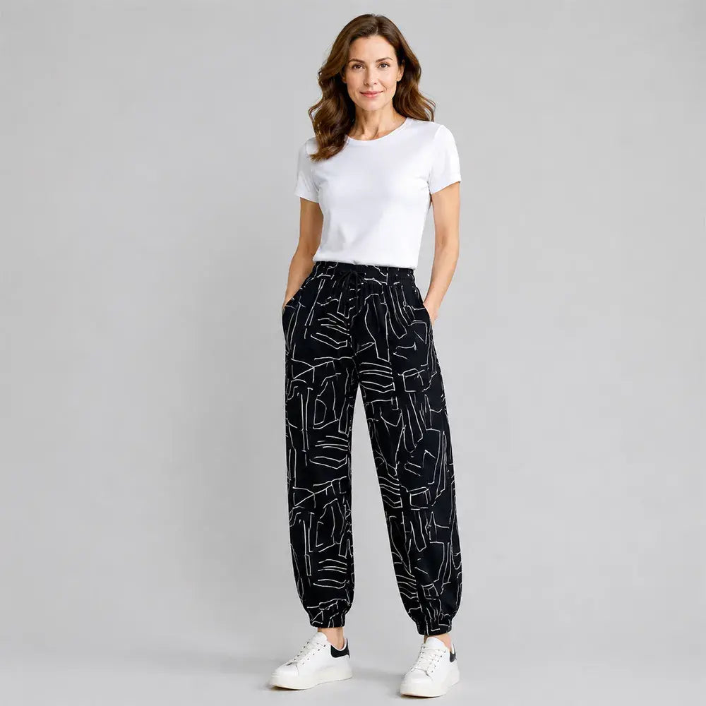 ✨【40-100 KG】Pantaloni de damă cu talie înaltă și efect răcoritor, pantaloni largi și respirabili pentru vară — croială lejeră