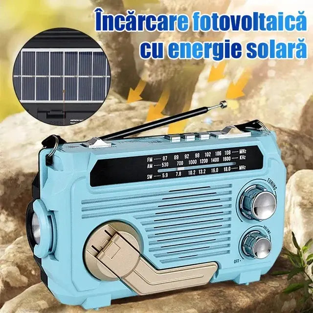 💥🏕️Radio portabil multifuncțional, radio AM, card Bluetooth stabil, audio multibandă