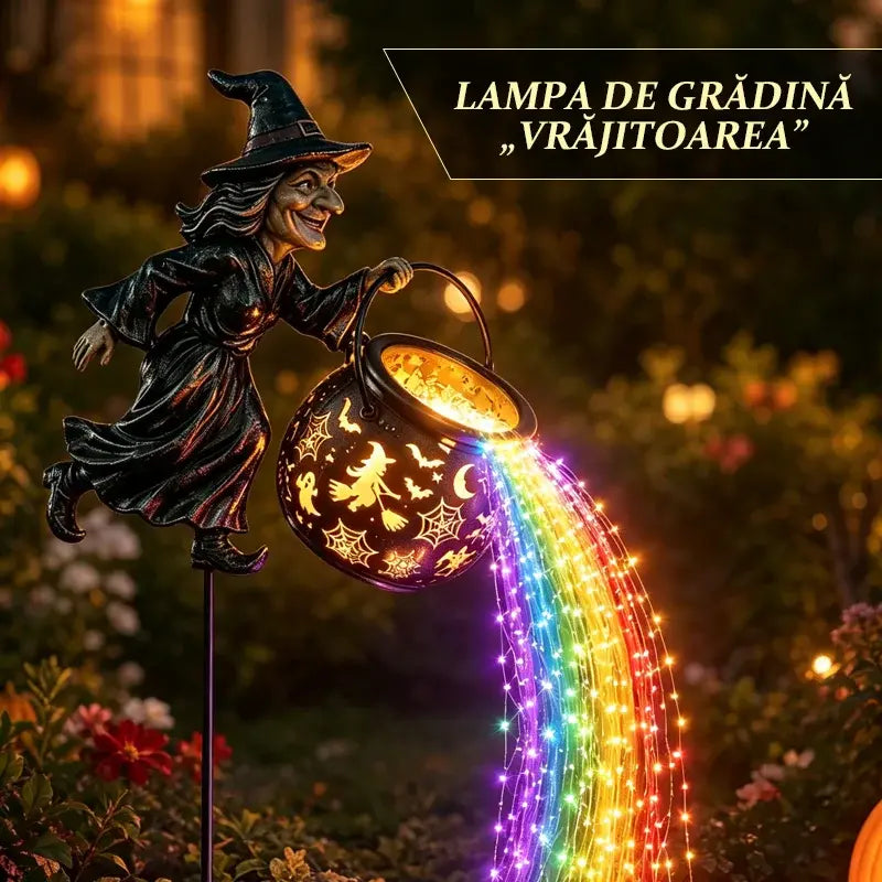 🧙‍♀️Decorațiune de Grădină cu Vrăjitoare și Lumini Decorative pentru Sol
