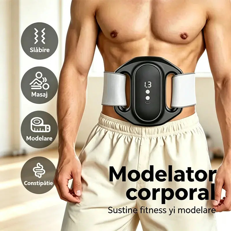 Aparat de Masaj și Ardere a Grăsimii Abdominale – Centură Electrică Ajustabilă pentru Abdomen și Talie, Tonifiere Musculară, Eliminare Burta de Bere