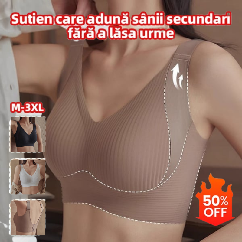 😍【Livrare gratuită！30%OFF】【Pachet de 2】Sutien pentru femei fără sârmă, dintr-o bucată❤️【40-95KG】