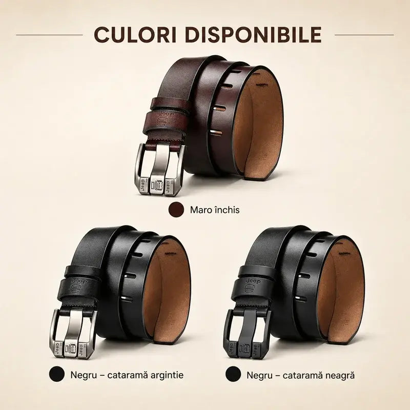 Cureaua retro barbati high-end，Cureaua de blugi cu catarama din piele naturala，Cataramă simplă și la modă, piele de vacă selectată cu un singur strat, puternică și durabilă