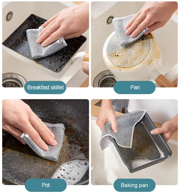 【10 bucăți la reducere】😘💪 Cârpă puternică de curățat plasă pentru spălat vase