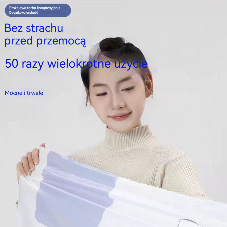 🧳【Set de 5 bucăți】💨 Saci de vidat mari pentru comprimare: Nu necesită pompă, sunt etanși și ideali pentru economisirea spațiului în valize și acasă ✈️