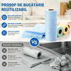 Rolă de cârpe de curățat reutilizabile și multifuncționale. [Patru role sunt suficiente pentru mai mult de un an.]