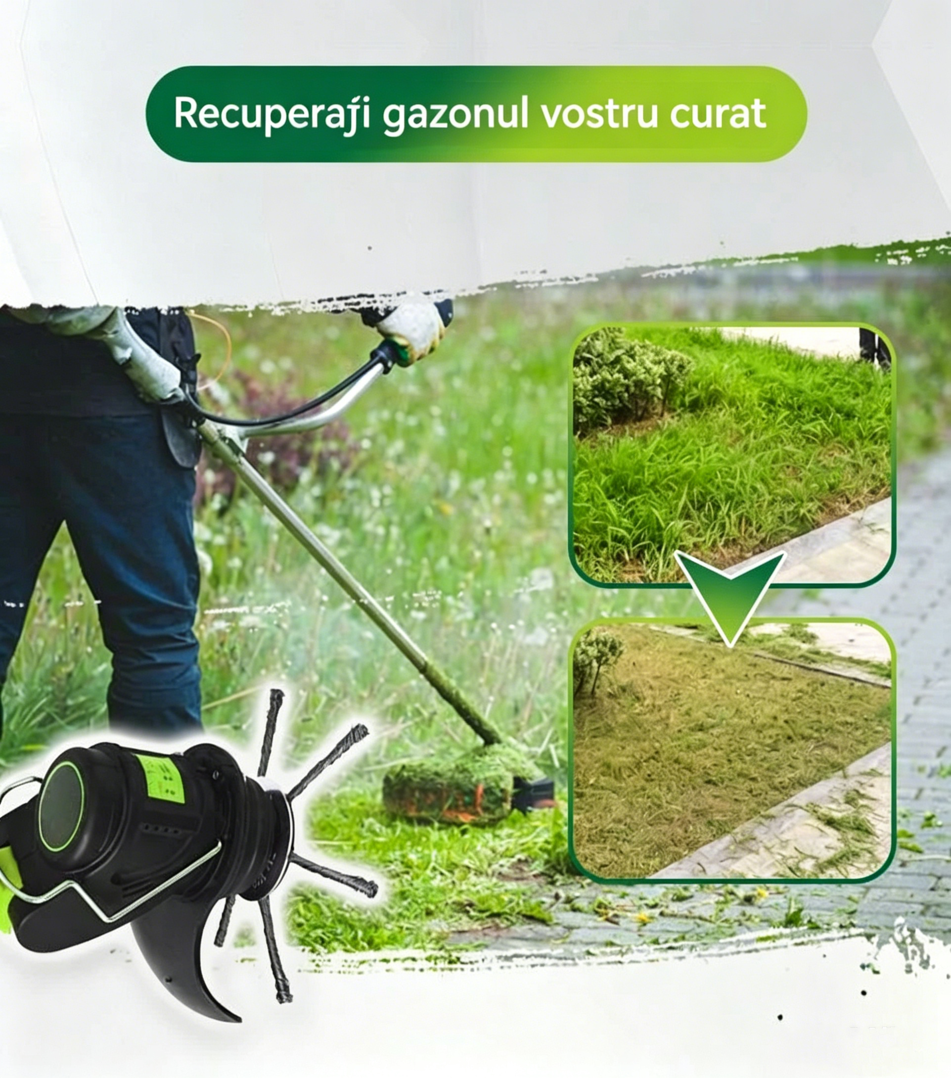 🥳 【Cumpără 1 și primești 1】🥳💥✨ Cap pentru mașina de tuns iarba – înlocuire rapidă și ușoară, fără unelte, compatibilitate universală. Funcționare fără încurcare, economisește timp și efort. Ideal pentru întreținerea gazonului. 🛠️✅