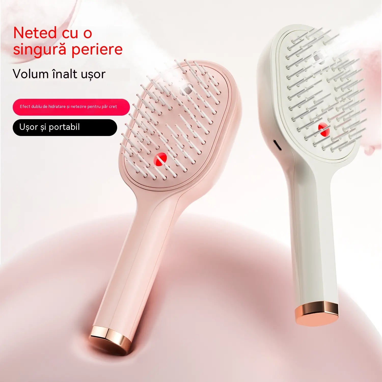 💖💨Un pieptene cu funcție de pulverizare cu un singur buton pentru a preveni eficient încurcarea părului.