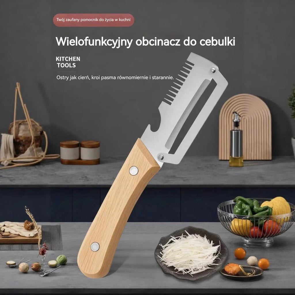 【Cumpără 1, Primești 1 GRATIS】 🔪 Curățător de bucătărie multifuncțional 3în1: curăță, feliază și deschide dopurile sticlelor!