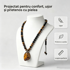 🐯🔥 Ofertă limitată: 52% reducere! Colier pentru bărbați cu mărgele din piatră naturală „ochi de tigru”: șnur țesut manual, mărgele lustruite și netede care îți pun în valoare stilul unic ✨
