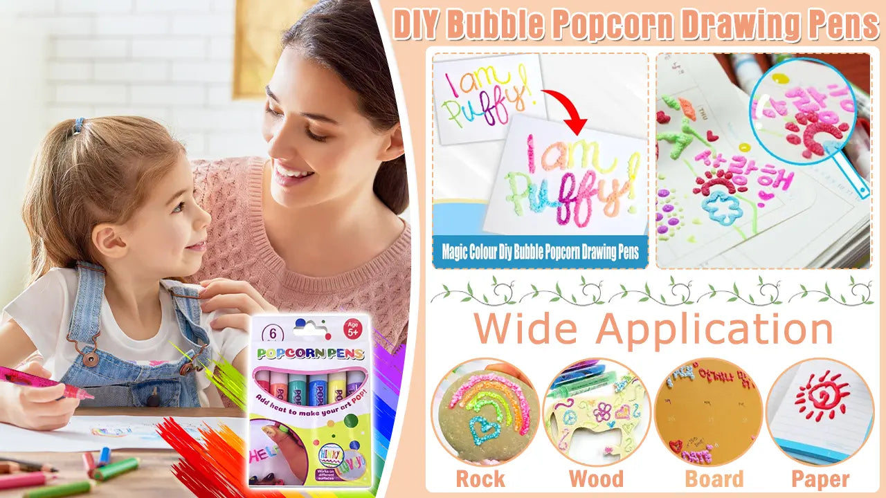 🎁【Cumpără 1 Primește 1 gratuit】Copii diy popcorn bubble desen stilou de imprimare 3D