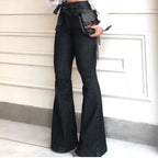 👖【S-2XL】Noii blugi cu talie înaltă, micro elastici, cu picioare largi