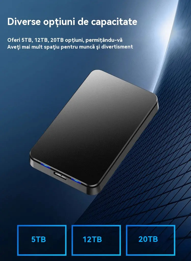 👍Hard disk mobil ultra rapid de 20TB + Software backup inclus + Husă de protecție cadou