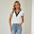 👚 Tricou din bumbac 100% cu decolteu în V, modern și confortabil